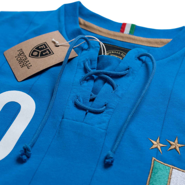 Bawełniana koszulka piłkarska Retro Italy Gli Azzurri